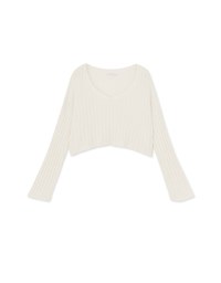 V Neck Sheer Knitted Top