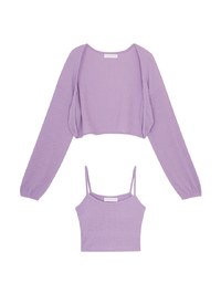 Two-Piece Plain Knitted Set (With Padding)