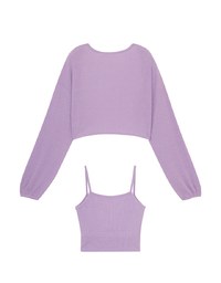 Two-Piece Plain Knitted Set (With Padding)