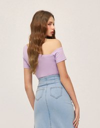 Plain One Shoulder Padded Top