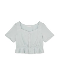 French Square Neck Ruffle Top