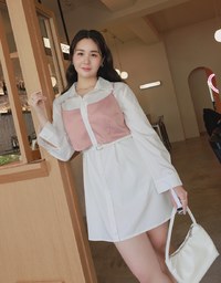 Layered Blouse Dress (With Belt)