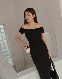 Cooling Bra Off Shoulder Maxi Dress