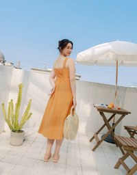 Bohemian Boho Style Heart Neckline Vest Midi Dress