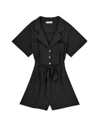 Rayon Lapel Jumpsuit