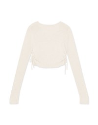 Versatile Plain Side Ruched Knitted Top