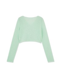 Pastel Color Correction Heart Shaped Button Knitted Top