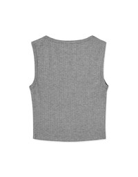 Deep U-neck Wide Shoulder Knitted Vest