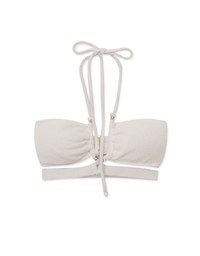 [ KAREN ] Multi Way Luxury Gold Chain Wrinkle Hollow Knit Bikini Top 【PUSH UP】