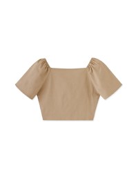 French Oxford Cloth Puff Sleeve Top