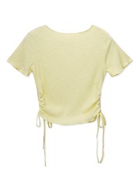 Ruffled Drawstring Side Top