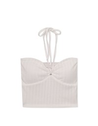 Woven Texture Halter Padded Tube Top