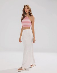 Gradient Halter Tie Back Tank Top