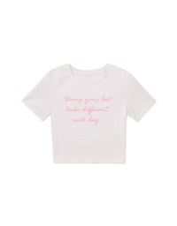 レター＆パールTシャツ