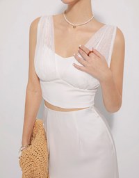 Lightweight Sheer Panel Sleeveless Padded Top