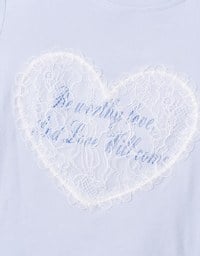 Lace Trim Heart Letter Tee