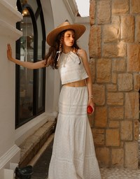 Romantic Lace Drawstring Long Skirt