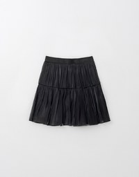 Silky Glow Satin Pleated Skirt