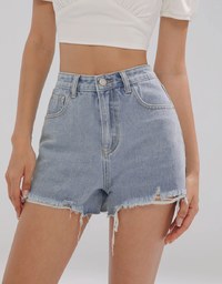 Frayed Edge Jeans Denim Shorts