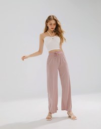 Comfortable Drape Drawstring High Waisted Pants Culottes