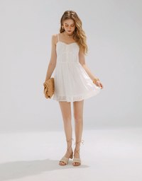 French Lace Thin Strap Mini Dress