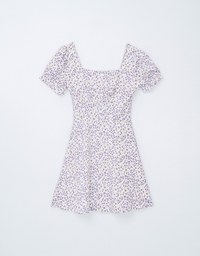 French Floral Tie Mini Dress