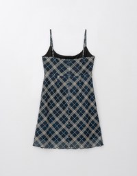 Spaghetti Strap Checkered Cami Mini Dress