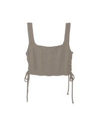 Square Neck Side Tie Knit Tank Top