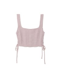 Square Neck Side Tie Knit Tank Top