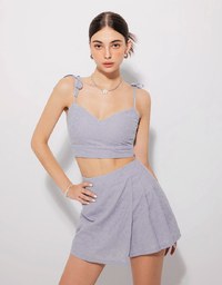 Petal Textured Pleated Skort