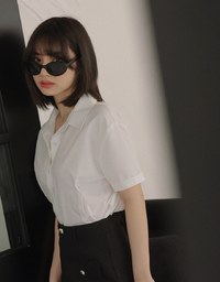 2 Way Essential Slim Fit Short Sleeve Blouse