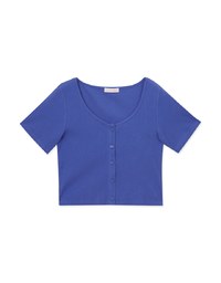 Heart Button Ribbed Top