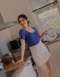 Heart Button Ribbed Top