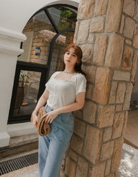 Soft Square Neck Knit Top