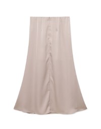 Soft Matte Satin Umbrella Hem Long Skirt