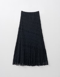 Elegant Sheer Asymmetrical Lace Maxi Skirt