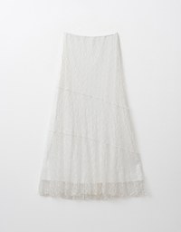 Elegant Sheer Asymmetrical Lace Maxi Skirt