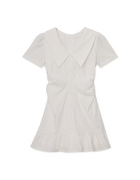 French Large Collar Tiered Mini Dress