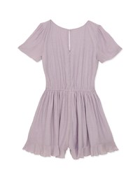 Textured Ruffled Short Sleeve Jumpsuit