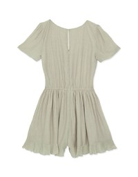 Textured Ruffled Short Sleeve Jumpsuit