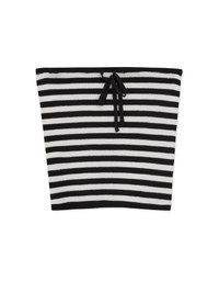 Striped Tie Knit Tube Top