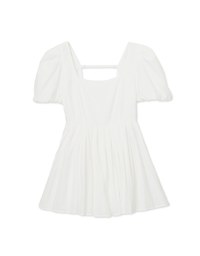 Sweet Puff Sleeve Square Neck Pleated Top
