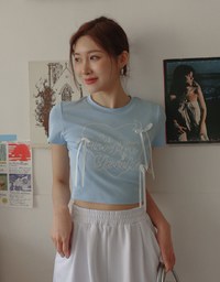 Korean Style Bow Satin Ribbon Top