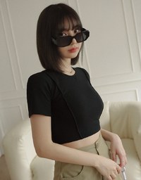 Structured Stitch Crop Top