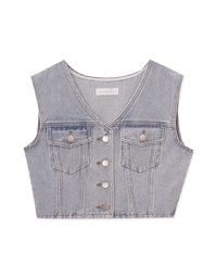 Vintage Jeans Denim V Neck Vest