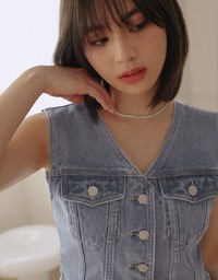 Vintage Jeans Denim V Neck Vest