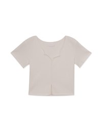 Plain Slit Elegant Chic Top