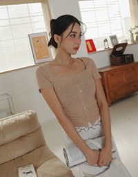 Soft Square Neck Knit Top