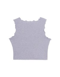 Ruffled Edge Ribbed Tank Top