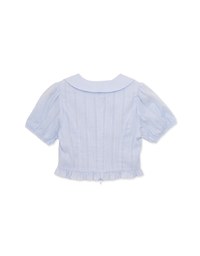 Wide Collar Sweet Puff Sleeve Top